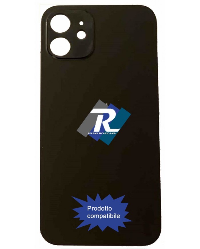 VETRO SCOCCA POSTERIORE COPRI BATTERIA APPLE iPhone 12 NERO BACK COVER BIG HOLE