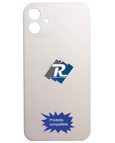 VETRO SCOCCA POSTERIORE COPRI BATTERIA iPhone 12 BIANCO BACK COVER BIG HOLE
