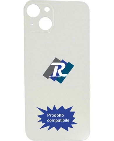 VETRO SCOCCA POSTERIORE COPRI BATTERIA iPhone 13 BIANCO BACK COVER BIG HOLE