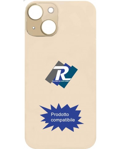 VETRO SCOCCA POSTERIORE COPRI BATTERIA APPLE iPhone 13 Gold BACK COVER BIG HOLE
