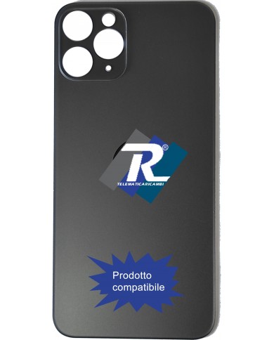 VETRO SCOCCA POSTERIORE COPRI BATTERIA iPhone 11 Pro NERO BACK COVER BIG HOLE