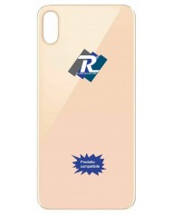 VETRO SCOCCA POSTERIORE COPRI BATTERIA iPhone XS Max Gold BACK COVER BIG HOLE