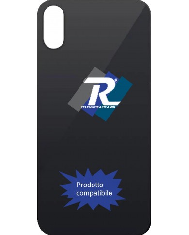 VETRO SCOCCA POSTERIORE COPRI BATTERIA APPLE iPhone XS NERO BACK COVER BIG HOLE
