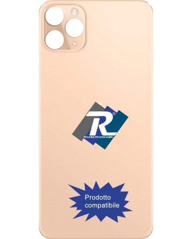 VETRO SCOCCA POSTERIORE COPRI BATTERIA iPhone11 Pro Max Gold BACK COVER BIG HOLE