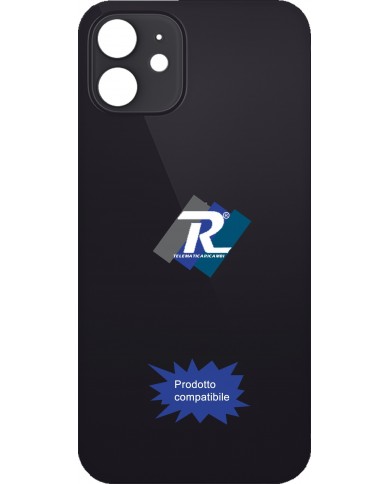 VETRO SCOCCA POSTERIORE COPRI BATTERIA APPLE iPhone 11 NERO BACK COVER BIG HOLE