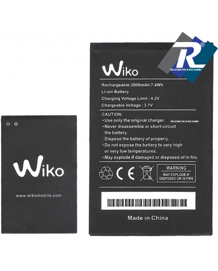 BATTERIA WIKO SUNNY 3 LENNY 1 LENNY 2 LENNY 3 JIMMY RAINBOW 5030 Y52 2000 mAh