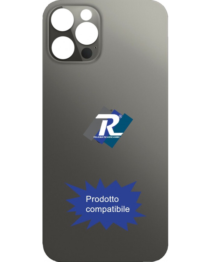 VETRO SCOCCA POSTERIORE COPRI BATTERIA iPhone 12 Pro NERO BACK COVER BIG HOLE