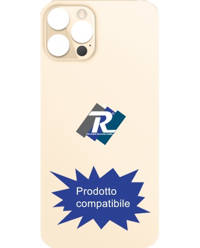 VETRO SCOCCA POSTERIORE COPRI BATTERIA iPhone 12 Pro Gold BACK COVER BIG HOLE
