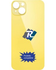 VETRO SCOCCA POSTERIORE COPRI BATTERIA iPhone 14 GIALLO BACK COVER BIG HOLE