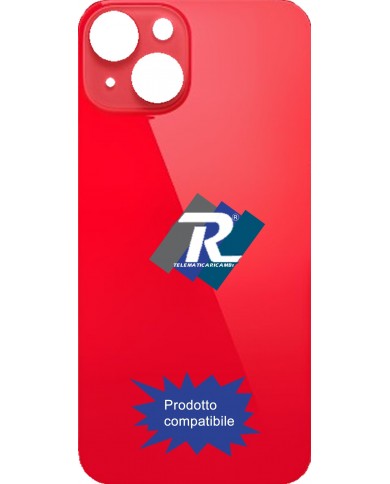 VETRO SCOCCA POSTERIORE COPRI BATTERIA iPhone 14 ROSSO BACK COVER BIG HOLE