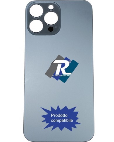 VETRO SCOCCA POSTERIORE COPRI BATTERIA iPhone 13 Pro AZZURRO BACK COVER BIG HOLE