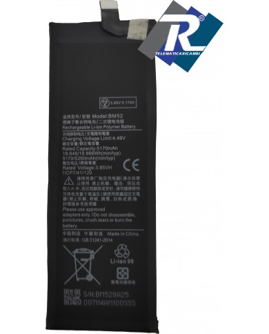BATTERIA BM52 PER XIAOMI MI NOTE 10 - MI NOTE 10 Pro - MI NOTE 10 LITE 5260 mAh