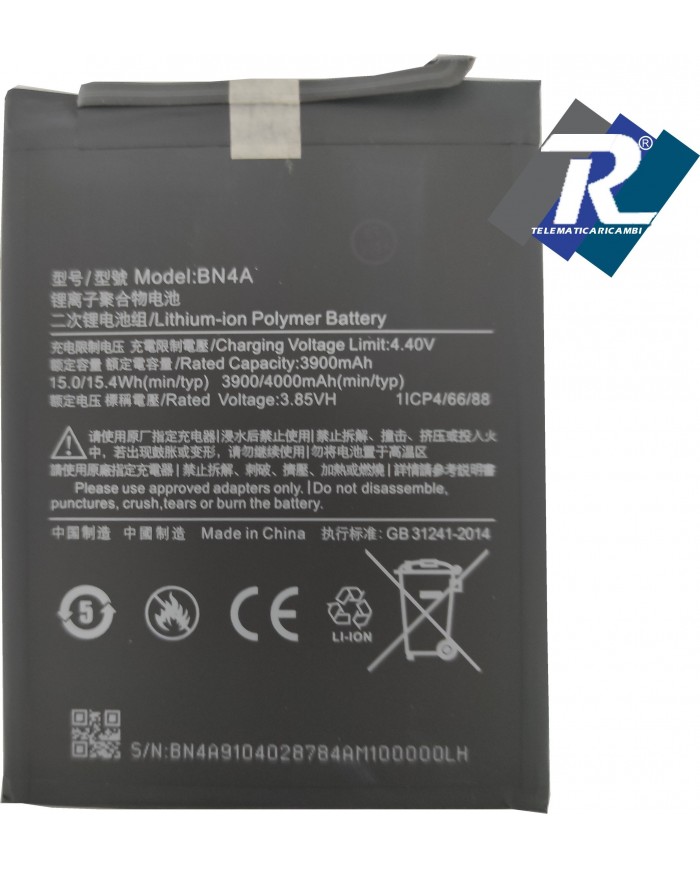 BATTERIA BN4A PER XIAOMI REDMI NOTE 7 M1901F7G - Note 7 PRO M1901F7H 4000 mAh
