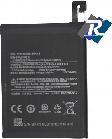 BATTERIA BN45 PER XIAOMI REDMI NOTE 5 - 5 PRO M1803E7SG 4000 mAh Sost. ORIGINALE