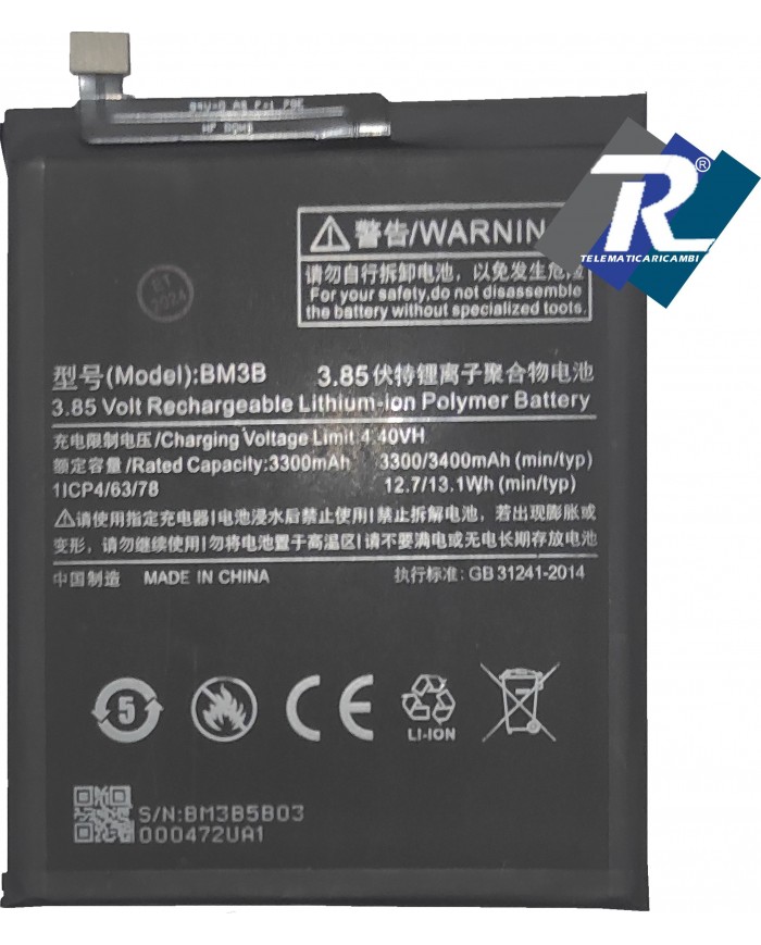 BATTERIA BM3B PER XIAOMI REDMI MI MIX 2 - Mi Mix 2S - MI MIX EVO 3400 mAh