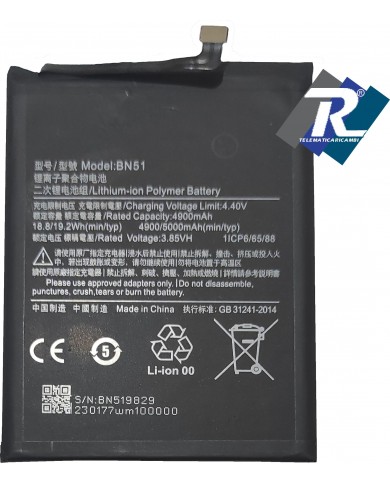 BATTERIA BN51 PER XIAOMI REDMI 8 M1908C3IG - XIAOMI Redmi 8A M1908C3KG 5000 mAh