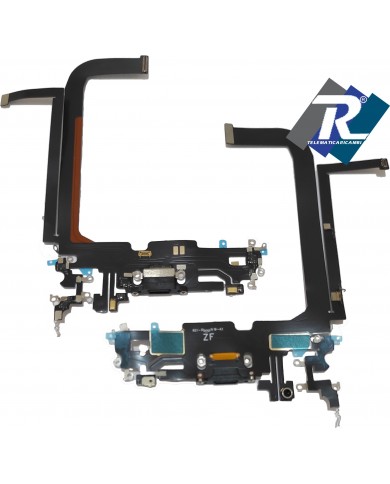 Connettore Ricarica iPhone 13 PRO MAX Flex Flat Dock Microfono Usb Dati Nero