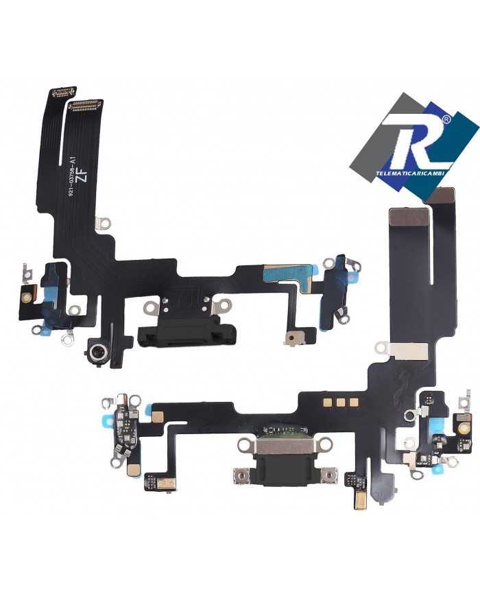 Connettore Ricarica iPhone 14 Flex Flat Dock carica Microfono Usb Dati Nero