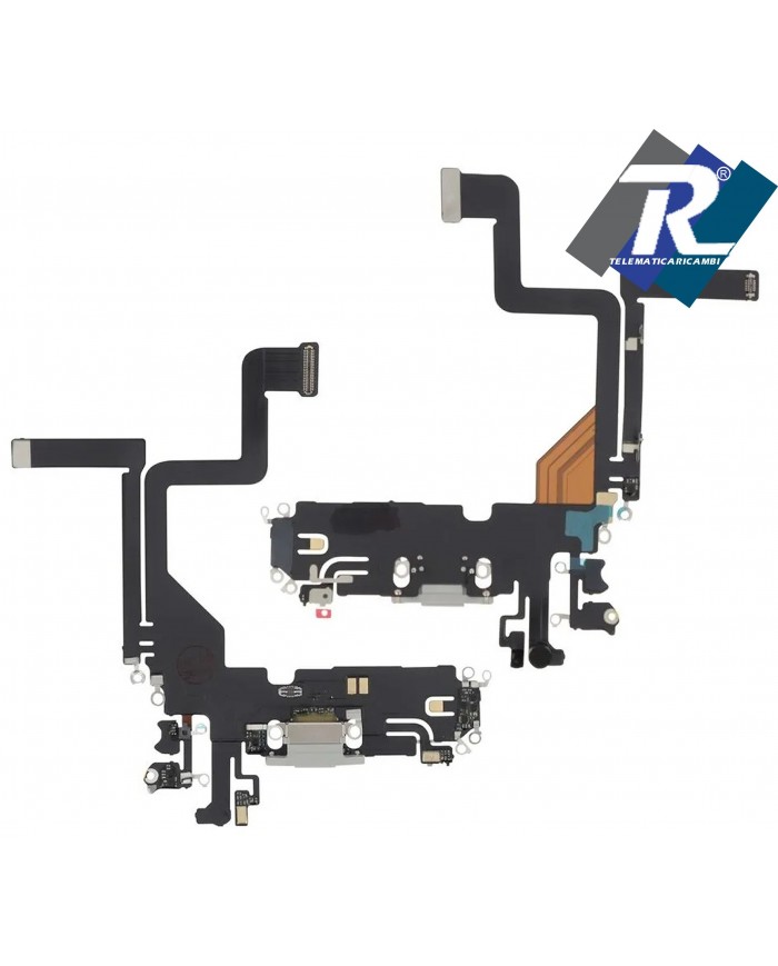 Connettore Ricarica iPhone 14 PRO Flex Flat Dock carica Microfono Usb Dati Bianco