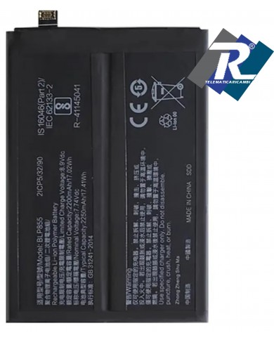 BATTERIA BLP855 PER OPPO RENO 7 5G - FIND X5 LITE CPH2371 2250mAh PARI ORIGINALE