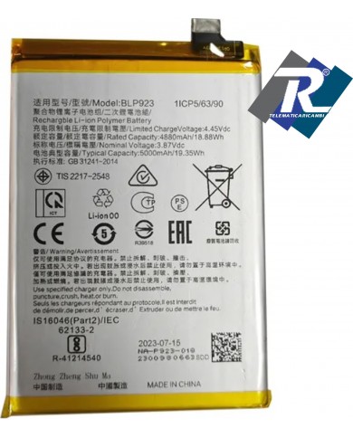 BATTERIA BLP923 PER OPPO A57 - A57s CPH2385 - A77 4G 5G CPH2339 PARI ORIGINALE