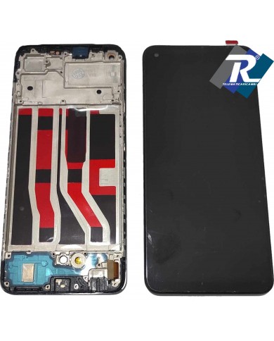 DISPLAY LCD OPPO A74 4G CPH2219 TOUCH SCREEN SCHERMO VETRO TFT NERO + FRAME