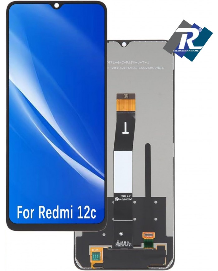 DISPLAY LCD PER XIAOMI REDMI 12C 22126RN91Y SCHERMO VETRO TOUCH PARI ORIGINALE