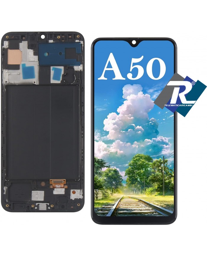 DISPLAY LCD PER SAMSUNG GALAXY A50 SM A505F TOUCH SCREEN SCHERMO TFT VETRO FRAME