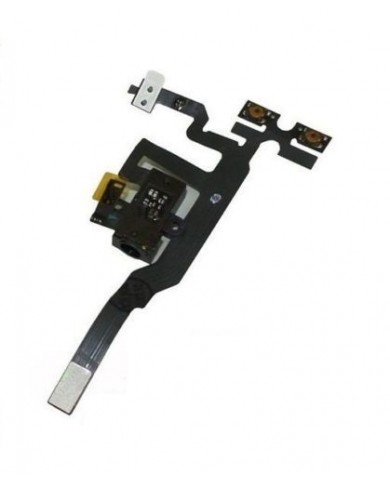 FLAT CONNETTORE JACK AUDIO CUFFIE TASTO VOLUME MUTE IPHONE 4S NERO ORIGINALE