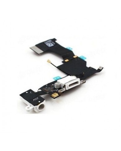 FLEX FLAT DOCK CONNETTORE RICARICA CAVO MICROFONO JACK AUDIO IPHONE 5 S BIANCO