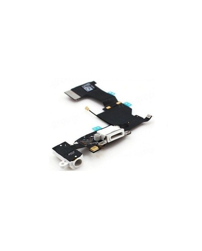 FLEX FLAT DOCK CONNETTORE RICARICA CAVO MICROFONO JACK AUDIO IPHONE 5 S BIANCO