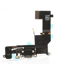 FLEX FLAT DOCK CONNETTORE RICARICA CAVO MICROFONO JACK AUDIO IPHONE 5 S NERO
