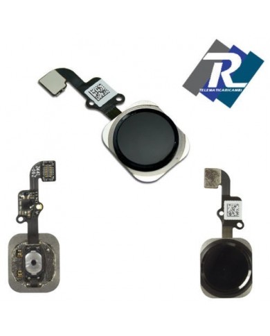 FLEX FLAT TASTO HOME COMPLETO NERO PER IPHONE 6 G NO FUNZIONE IMPRONTA