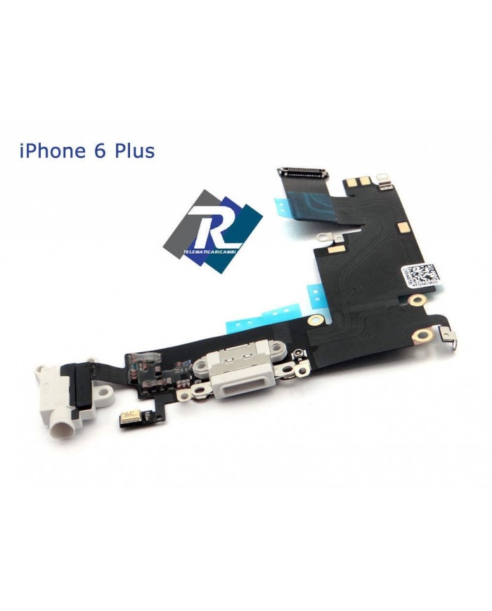 Flex Flat Dock Connettore Ricarica microfono Cuffie dati IPHONE 6 plus Bianco