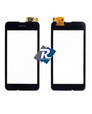 TOUCH SCREEN VETRO VETRINO PER NOKIA LUMIA 530 NERO CON BIADESIVO NO DISPLAY