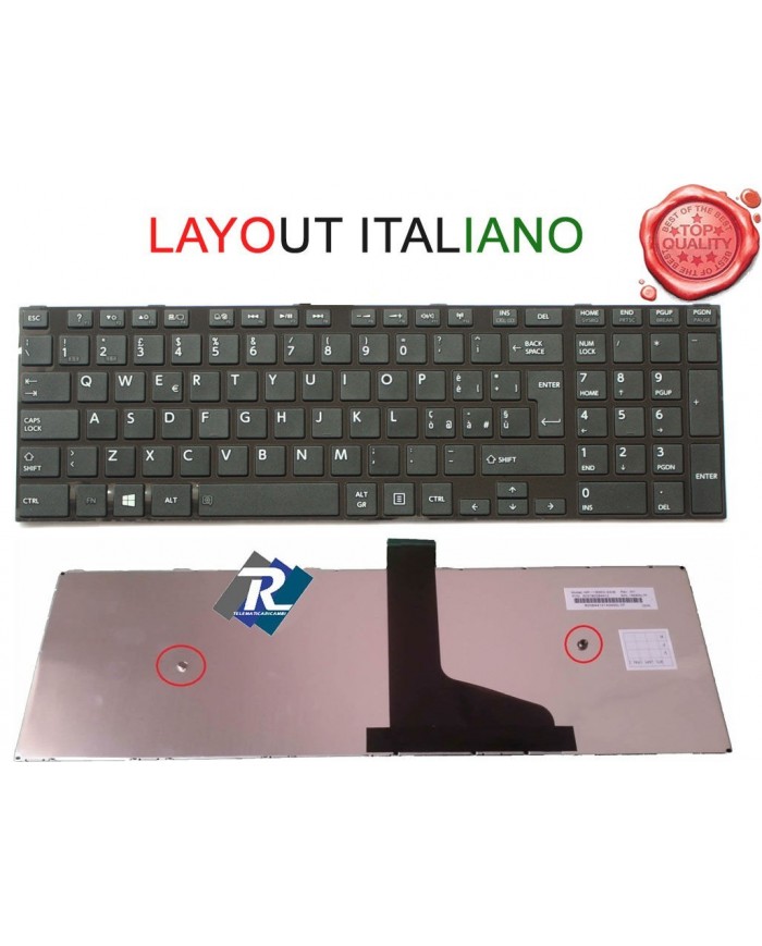 TASTIERA Italiana nera per Toshiba Satellite C50 C50A C50D C55 C55D Serie