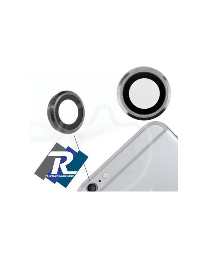 Supporto Fotocamera Posteriore Silver con Lente per iPhone 6 Anello Vetrino