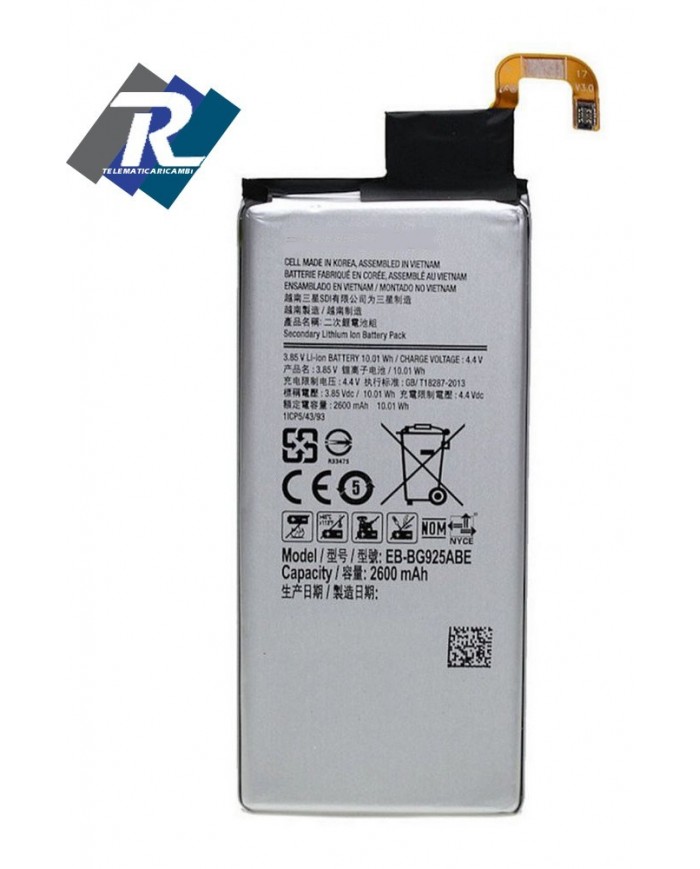 BATTERIA SAMSUNG EB-BG925ABE PER GALAXY GALAXY S6 EDGE SM-G925 2600 mAh sostituisce ORIGINALE