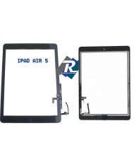 TOUCH SCREEN VETRO PER IPAD 5 AIR NERO A1474 A1475 A1476 + TASTO HOME + ADESIVI