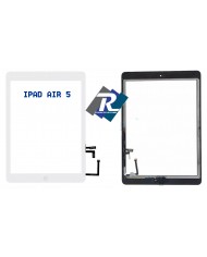 TOUCH SCREEN VETRO PER IPAD 5 AIR BIANCO A1474 A1475 A1476 + TASTO HOME + ADESIVI