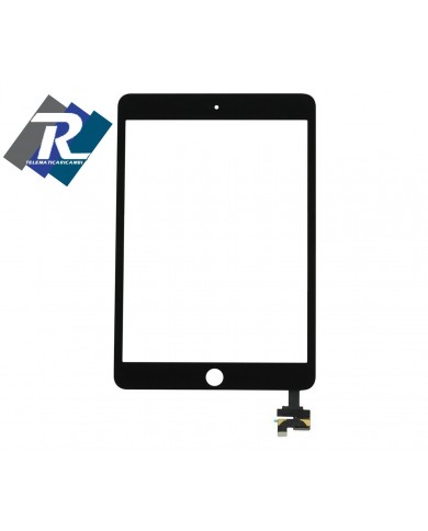 TOUCH SCREEN VETRO IPAD MINI 3 RETINA A1599 A1600 ADESIVI NERO NO TASTO HOME IC