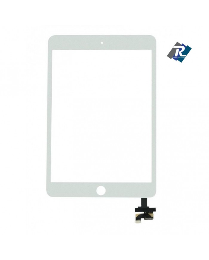TOUCH SCREEN VETRO IPAD MINI 3 RETINA A1599 A1600 TASTO HOME IC ADESIVI BIANCO