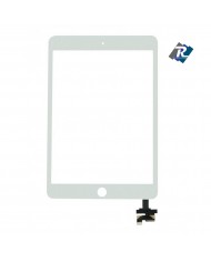 TOUCH SCREEN VETRO IPAD MINI 3 RETINA A1599 A1600 TASTO HOME IC ADESIVI BIANCO